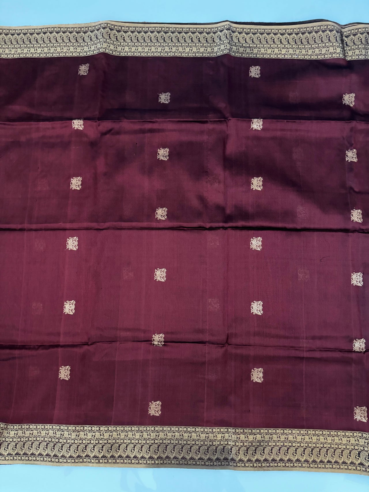 ShopNaya Exclusive | Pure Mulberry Silk Saree | Maroon | Light Weight | Gold Zari | Handwoven | Ships from California | Anamniya