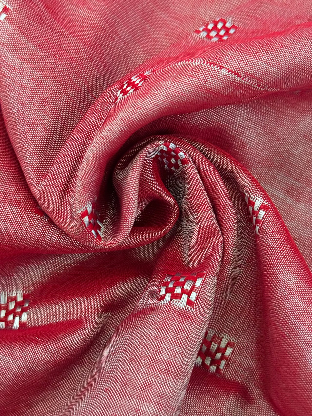 ShopNaya Exclusive | Handwoven | Cotton & Zari Mix Saree | Basket Weave | No Blouse | Metallic Reddish Pink | Silver Zari | Ships from California