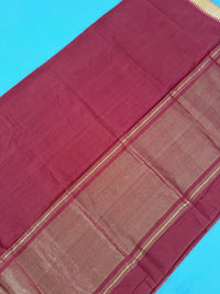 Thumbnail for Handwoven Mangalgiri Cotton Saree | Brick Red | Gold Zari | Handwoven | Ships from California