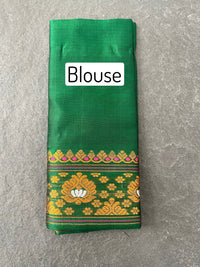Thumbnail for Assam Pat Mulberry Silk Saree | Green | Gold Zari | Handwoven | Silk Mark Certified | Ships from California
