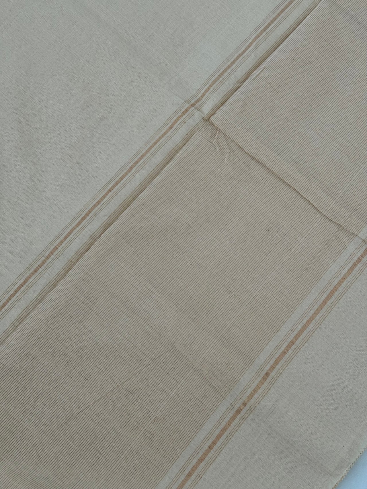 Handwoven Mangalgiri Cotton Saree | Off-White | Gold Zari | Handwoven | Ships from California