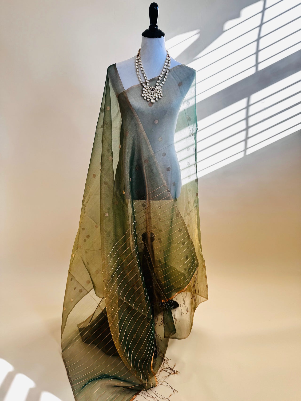 Nia - ShopNaya Exclusive | Handwoven | Silk Organza | Metallic Colors | Gold Zari | Ships from California
