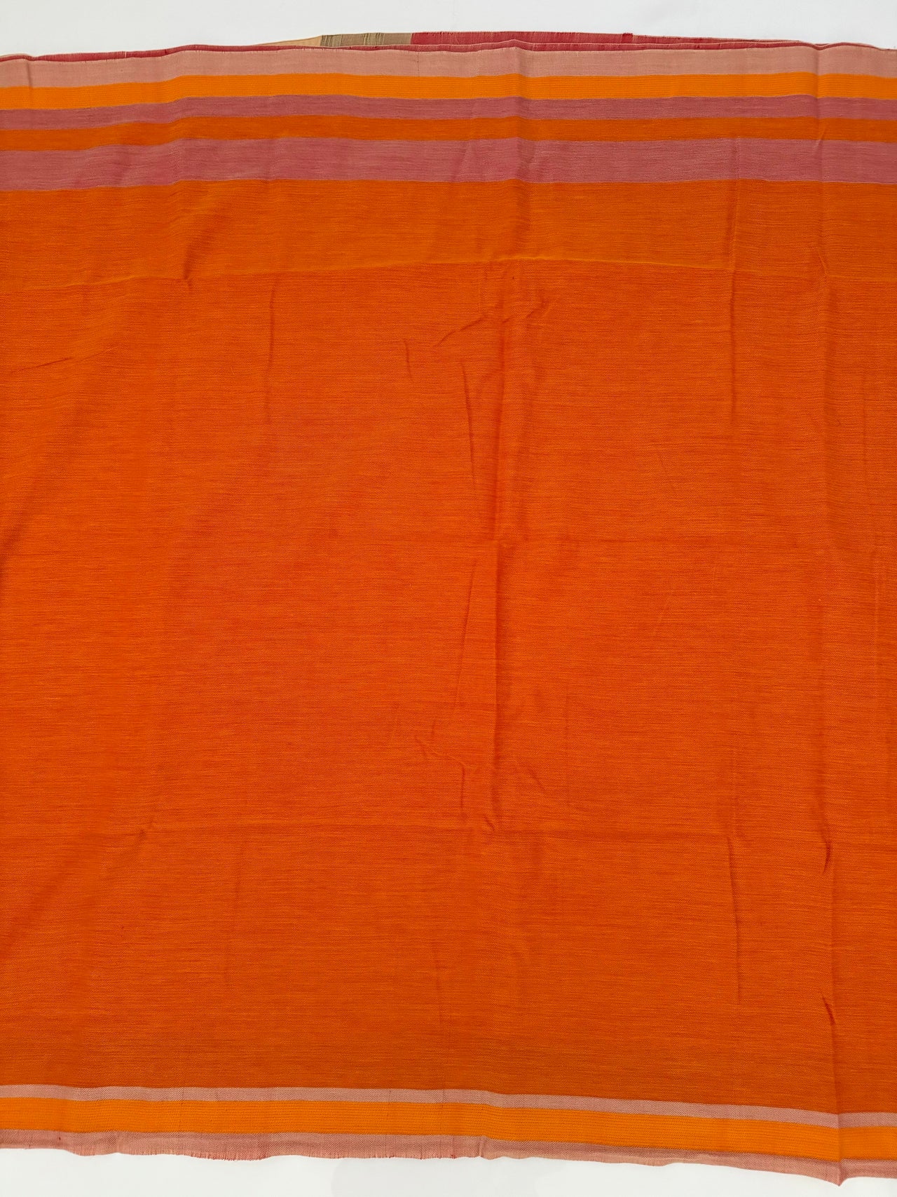 ShopNaya Exclusive | Handwoven | Cotton & Soft Silk Saree | Dobby Design | No Blouse | Yellow Orange | Ships from California