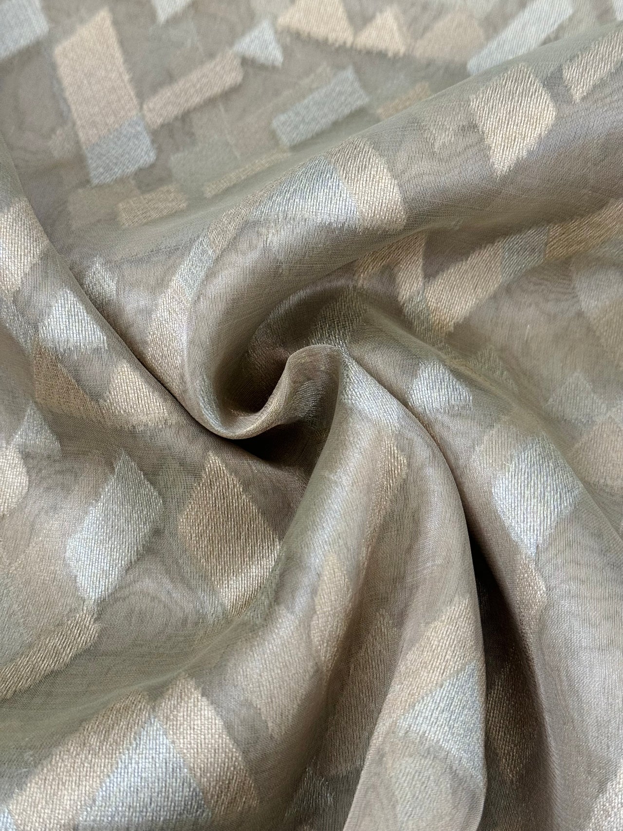 Banarasi Tissue Silk Alfi Saree | Light Sage Green | Gold & Silver Zari | Handwoven | Silk Mark Certified | Ships from California