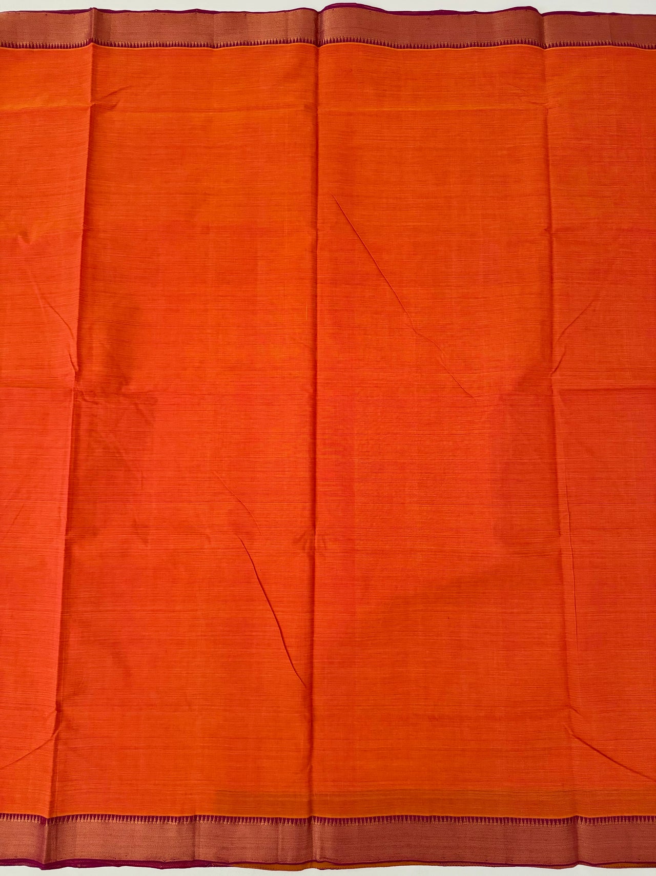 Handwoven Mangalgiri Cotton Saree | Orange Pink Shot Color | Gold Zari | Handwoven | Ships from California