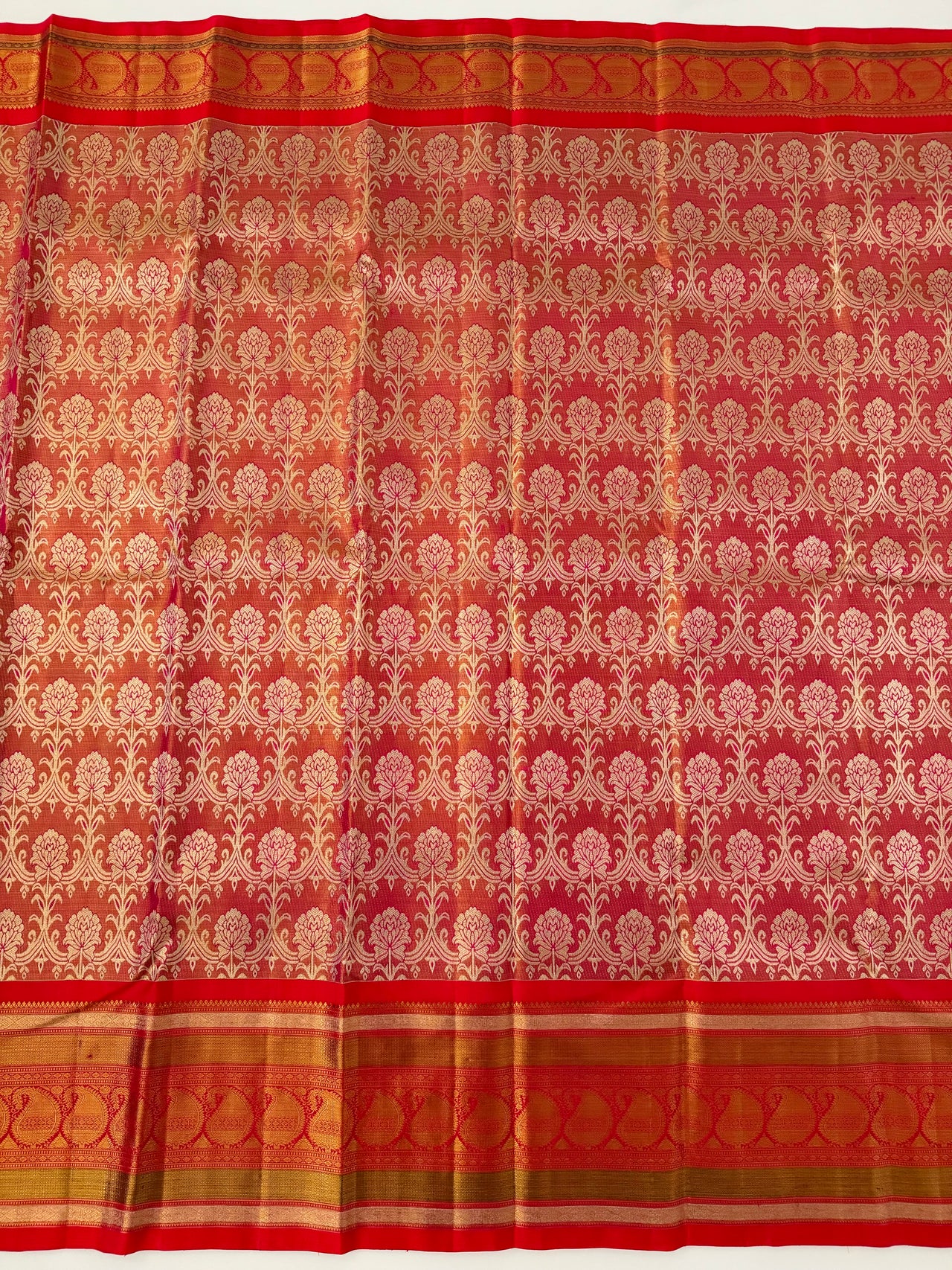 Exclusive Kanchivaram Tissue Silk Pure Zari Silk Saree | Metallic Pink & Gold | Brocade Pattern | Handwoven | Ships from California