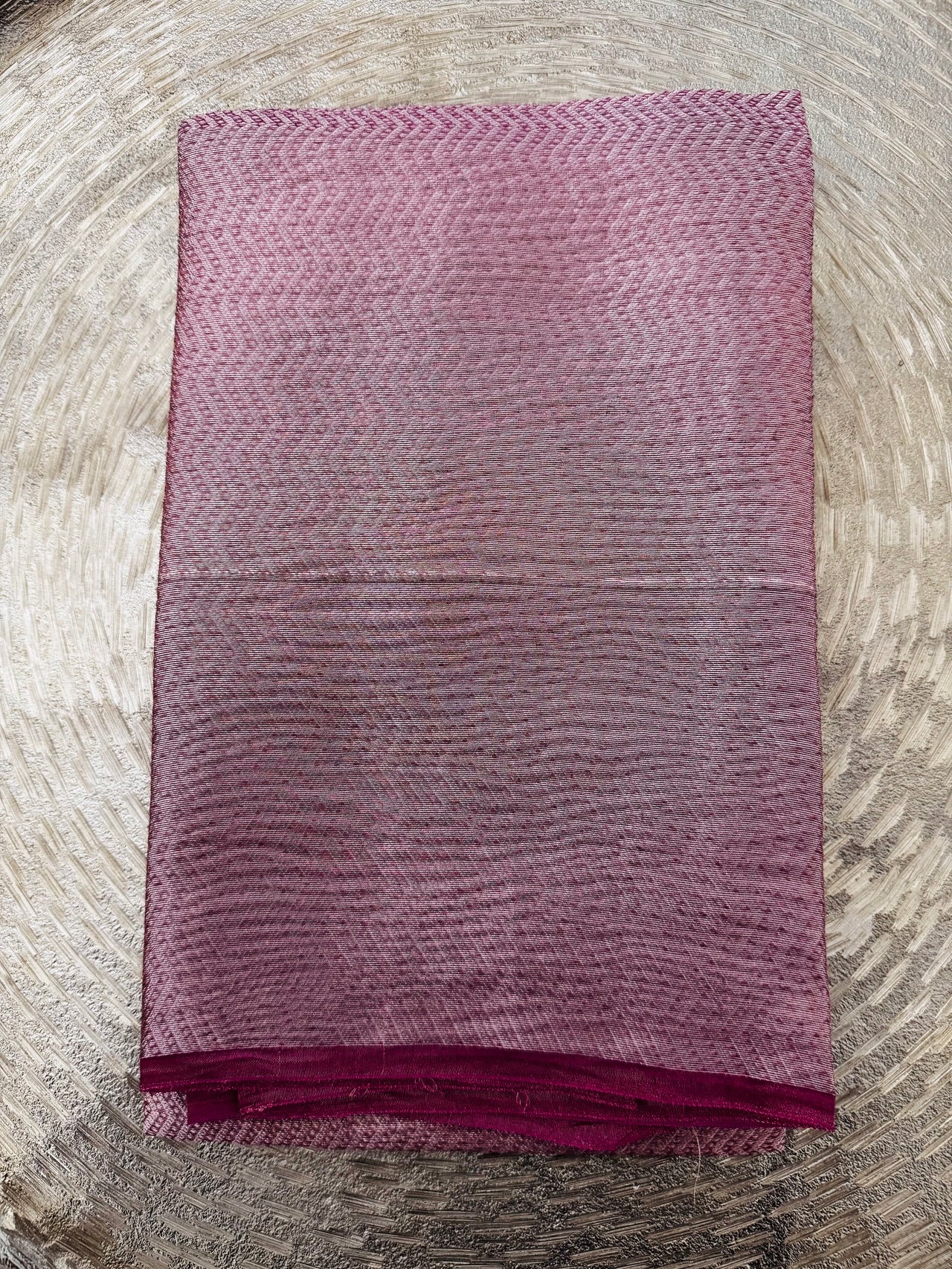 Banarasi Tissue Silk Saree | Metallic Onion Pink | Crushed Texture | Gold Zari | Handwoven | Ships from California
