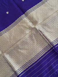 Thumbnail for Mango Silk Saree from Banaras | Deep Purple | Satin Border | Silver & Gold Zari | Handwoven | Silk Mark Certified | Ships from California