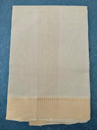 Thumbnail for Handwoven Mangalgiri Cotton Saree | Beige | Gold Zari | Handwoven | Ships from California