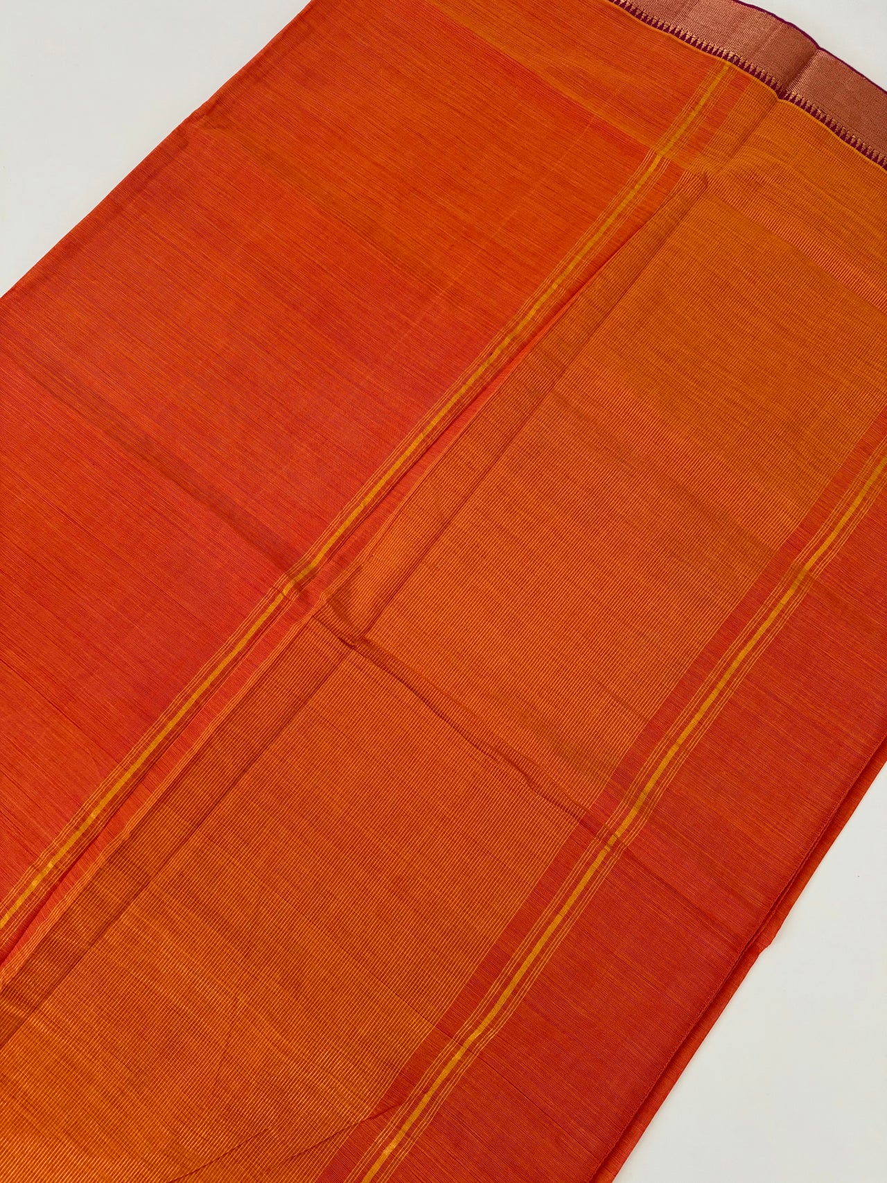 Handwoven Mangalgiri Cotton Saree | Orange Pink Shot Color | Gold Zari | Handwoven | Ships from California