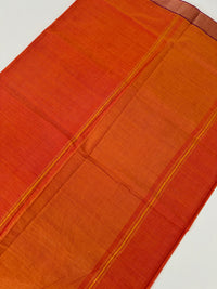 Thumbnail for Handwoven Mangalgiri Cotton Saree | Orange Pink Shot Color | Gold Zari | Handwoven | Ships from California