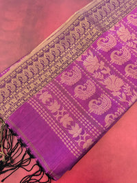 Thumbnail for ShopNaya Exclusive | Pure Mulberry Silk Saree | Pink | Light Weight | Gold Zari | Handwoven | Ships from California | Anamniya