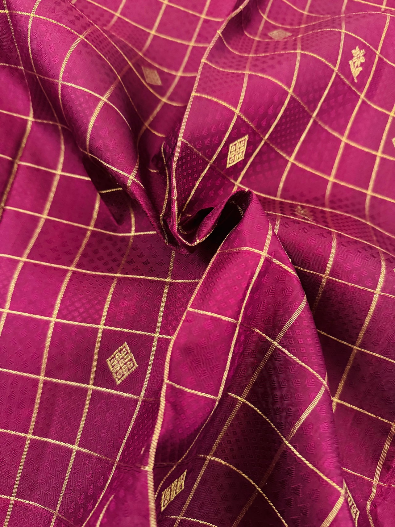 Exclusive Kanchivaram Korvai Pure Silk Pure Zari Silk Saree | Wine & Pink | Gold Zari | Handwoven | Ships from California