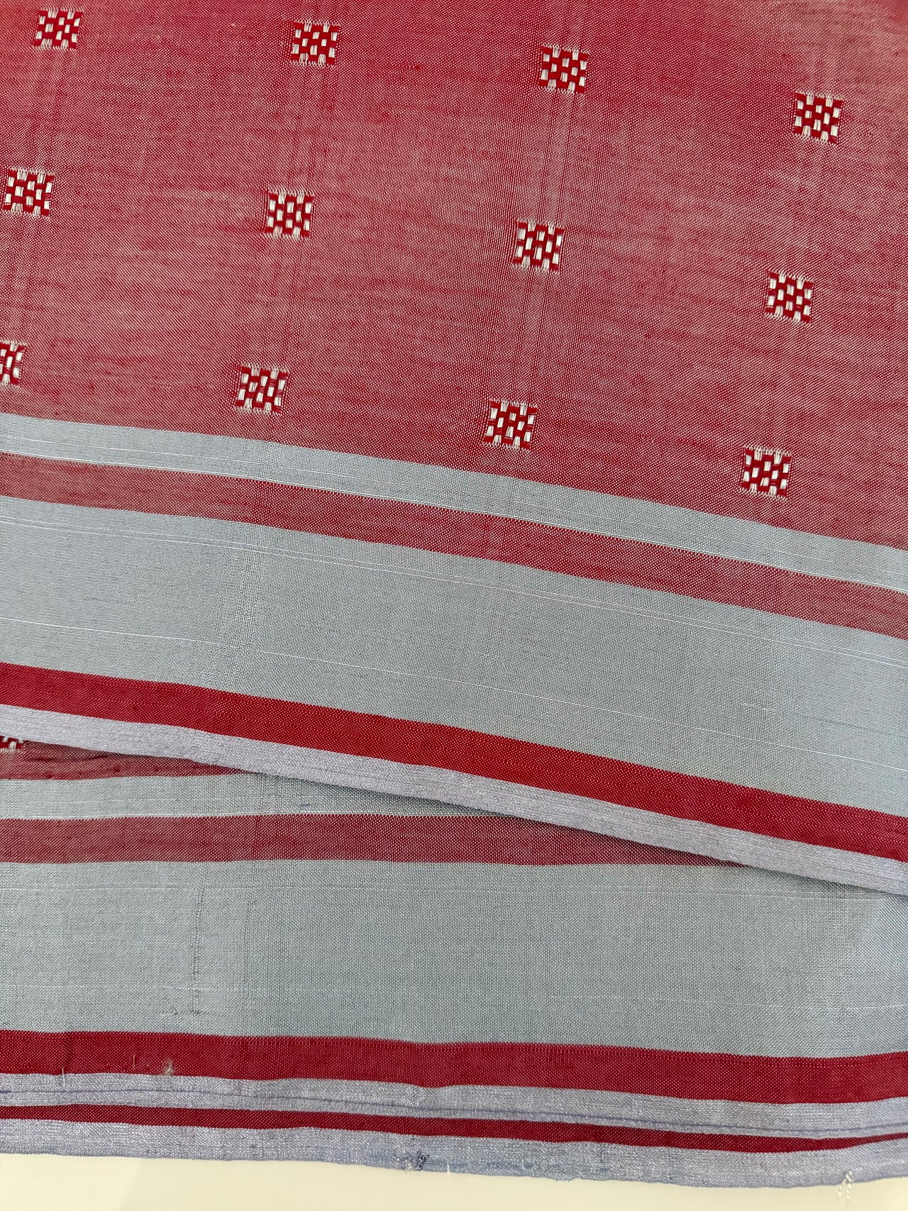 ShopNaya Exclusive | Handwoven | Cotton & Zari Mix Saree | Basket Weave | No Blouse | Metallic Reddish Pink | Silver Zari | Ships from California