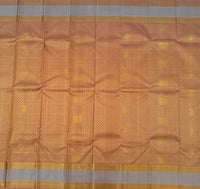 Thumbnail for Exclusive Kanchivaram Pure Silk Pure Zari Brocade Saree | 1000 Buttas | Light Rust Orange | Gold Zari | Handwoven | Ships from California