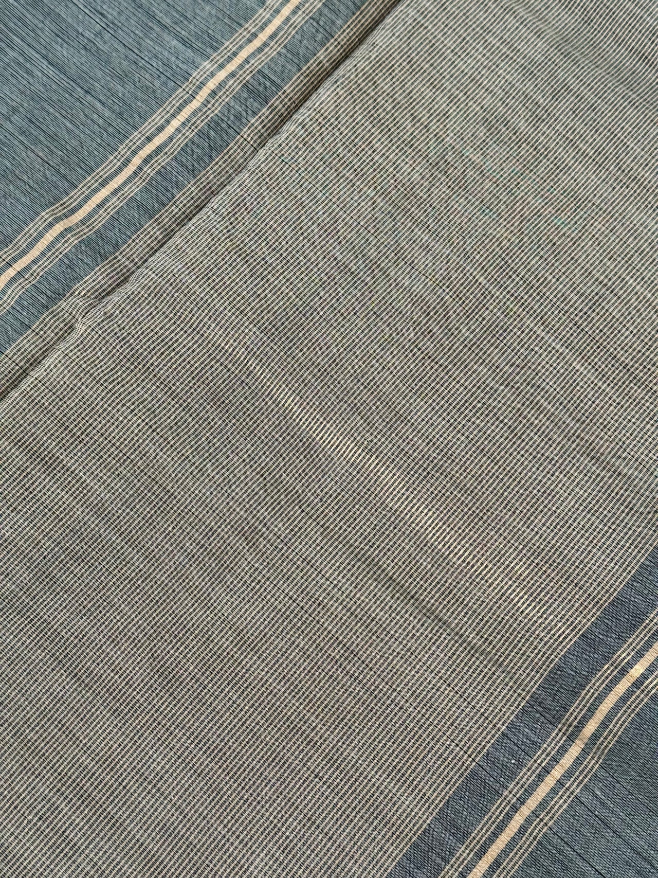 Handwoven Mangalgiri Cotton Saree | Gray | Gold Zari | Handwoven | Ships from California