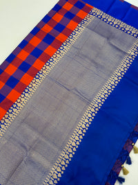Thumbnail for Banarasi Katan Silk Saree | Royal Blue | Gold Zari | Handwoven | Silk Mark Certified | Ships from California