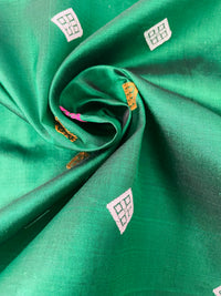 Thumbnail for Assam Pat Mulberry Silk Saree | Green | Gold Zari | Handwoven | Silk Mark Certified | Ships from California