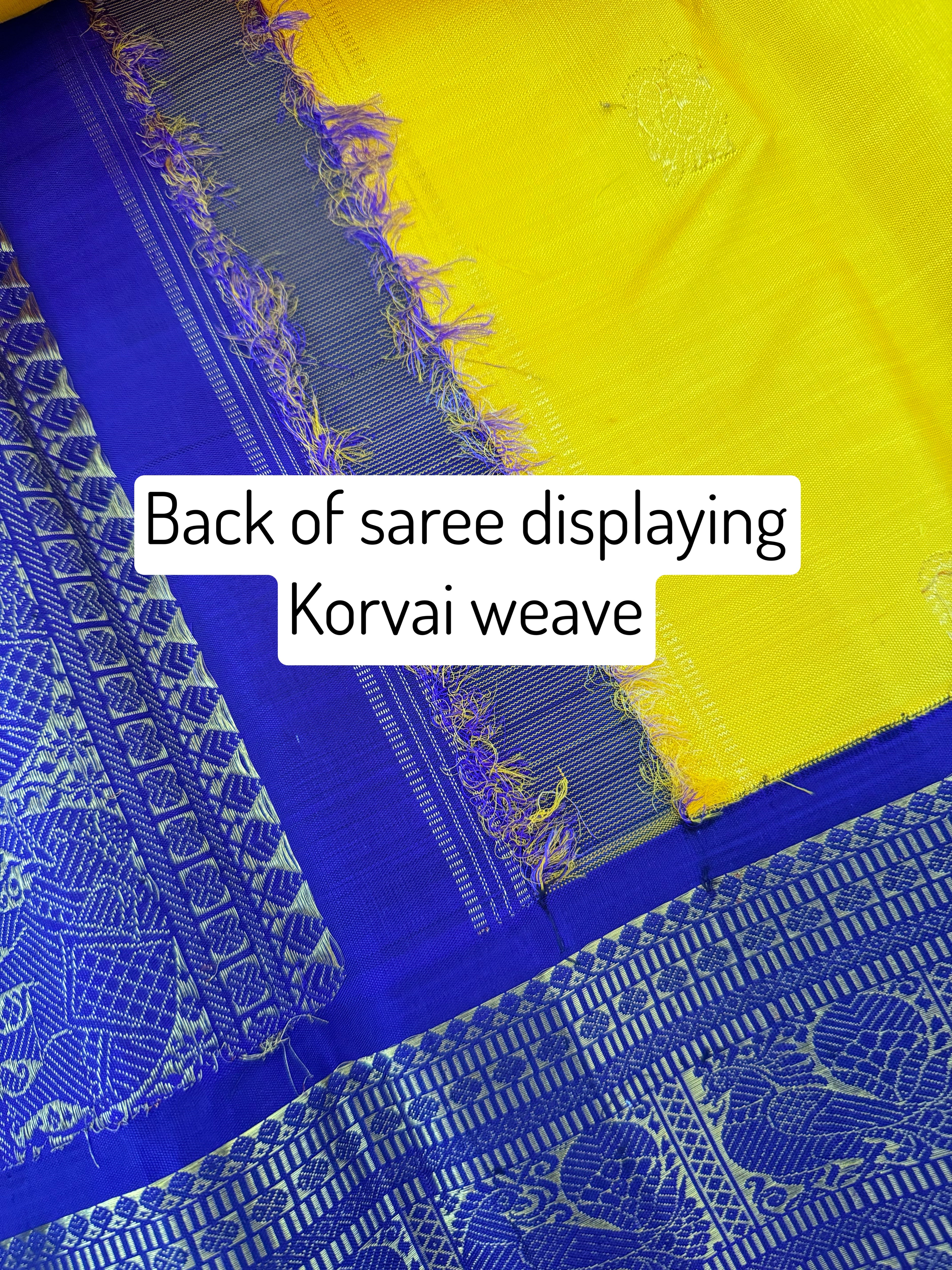 Exclusive Kanchivaram Korvai Pure Silk Pure Zari Silk Saree | Mango Yellow & Purple | Gold Zari | Handwoven | Ships from California