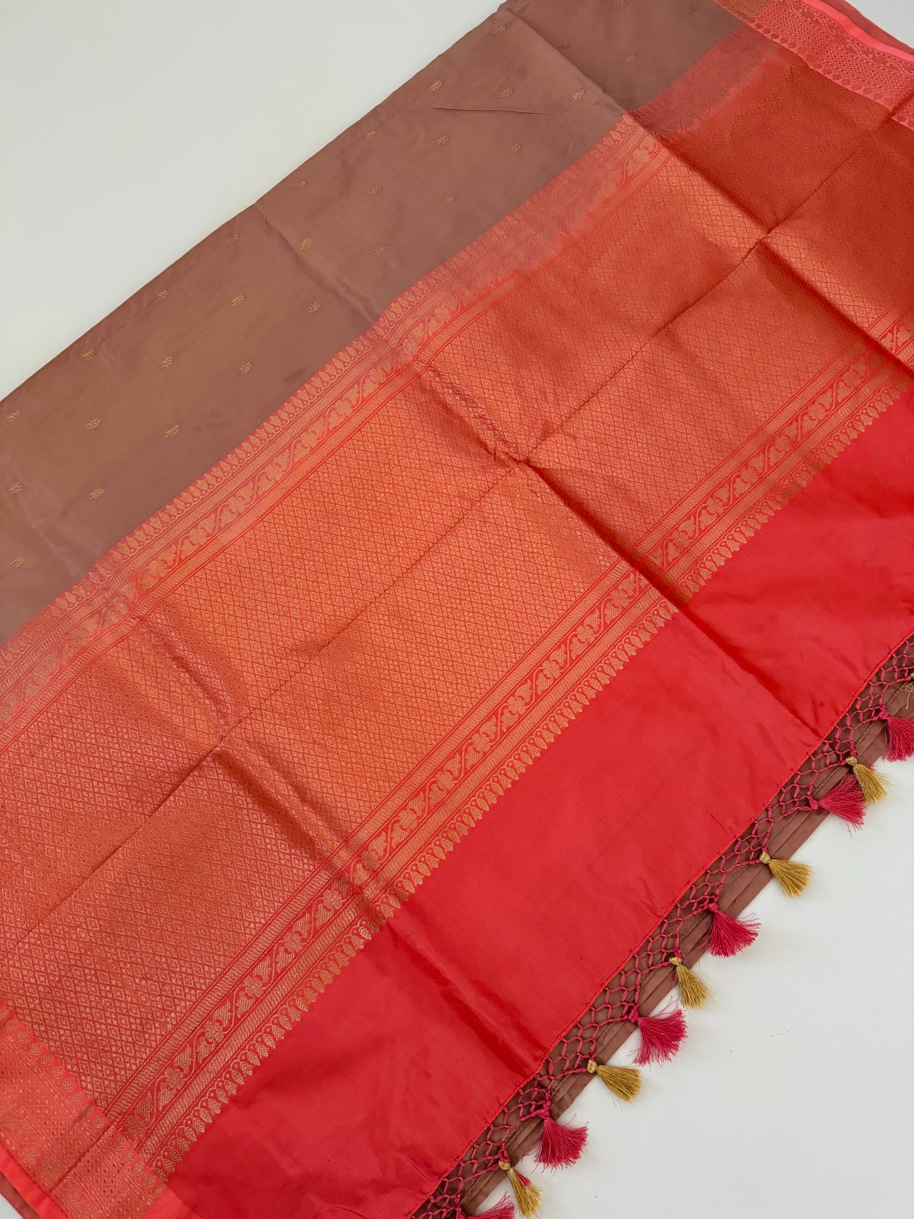 Banarasi Katan Pure Silk Saree | Old Rose & Coral Pink | Gold Zari | Handwoven | Silk Mark Certified | Ships from California