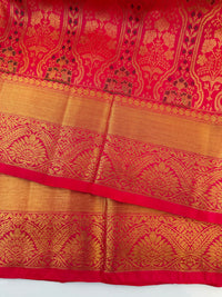 Thumbnail for Kanchivaram Pure Silk Pure Zari Brocade Saree | Pink | Gold Zari | Handwoven | Ships from California