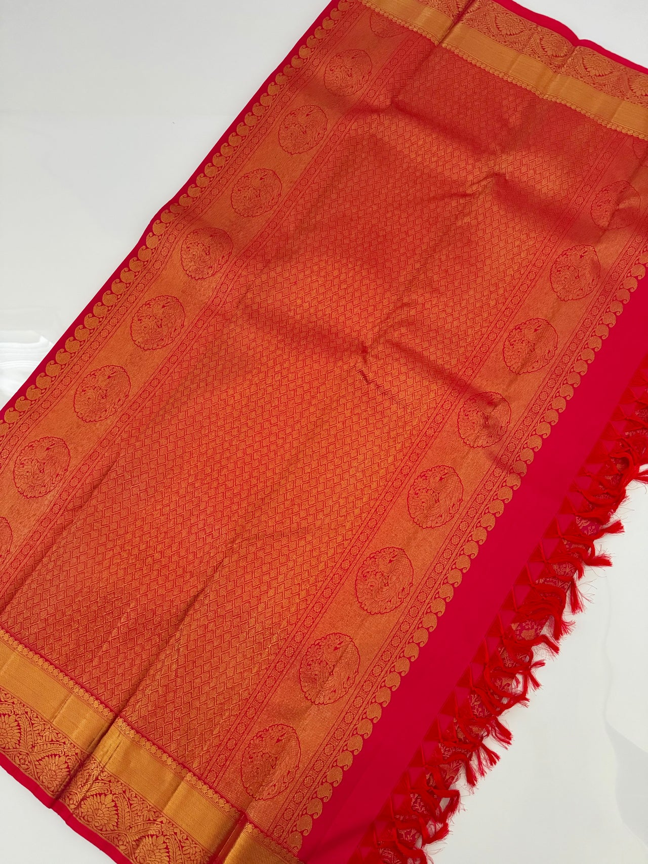 Kanchivaram Pure Silk Pure Zari Brocade Saree | Pink | Gold Zari | Handwoven | Ships from California