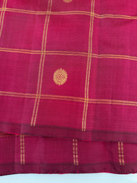 Thumbnail for Borderless Kanchivaram Korvai Pure Silk Pure Zari Silk Saree | Maroon & Turquoise | Gold Zari | Handwoven | Ships from California