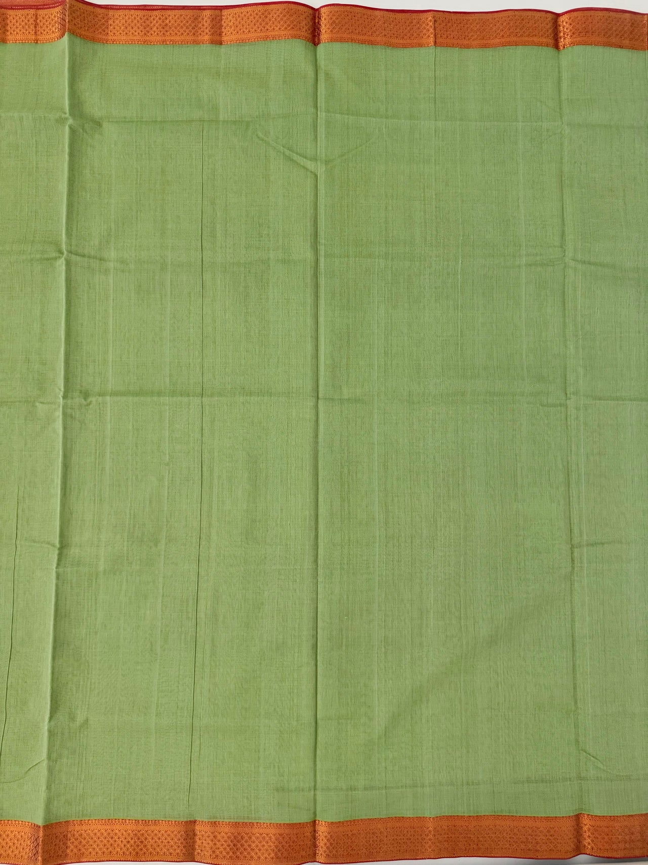 Handwoven Mangalgiri Cotton Saree | Light Green Yellow | Gold Zari | Handwoven | Ships from California