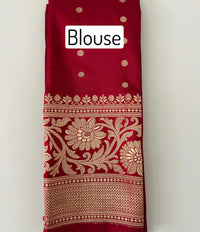 Thumbnail for Banarasi Katan Pure Silk Saree | Cyan Blue | Gold Zari | Handwoven | Silk Mark Certified | Ships from California