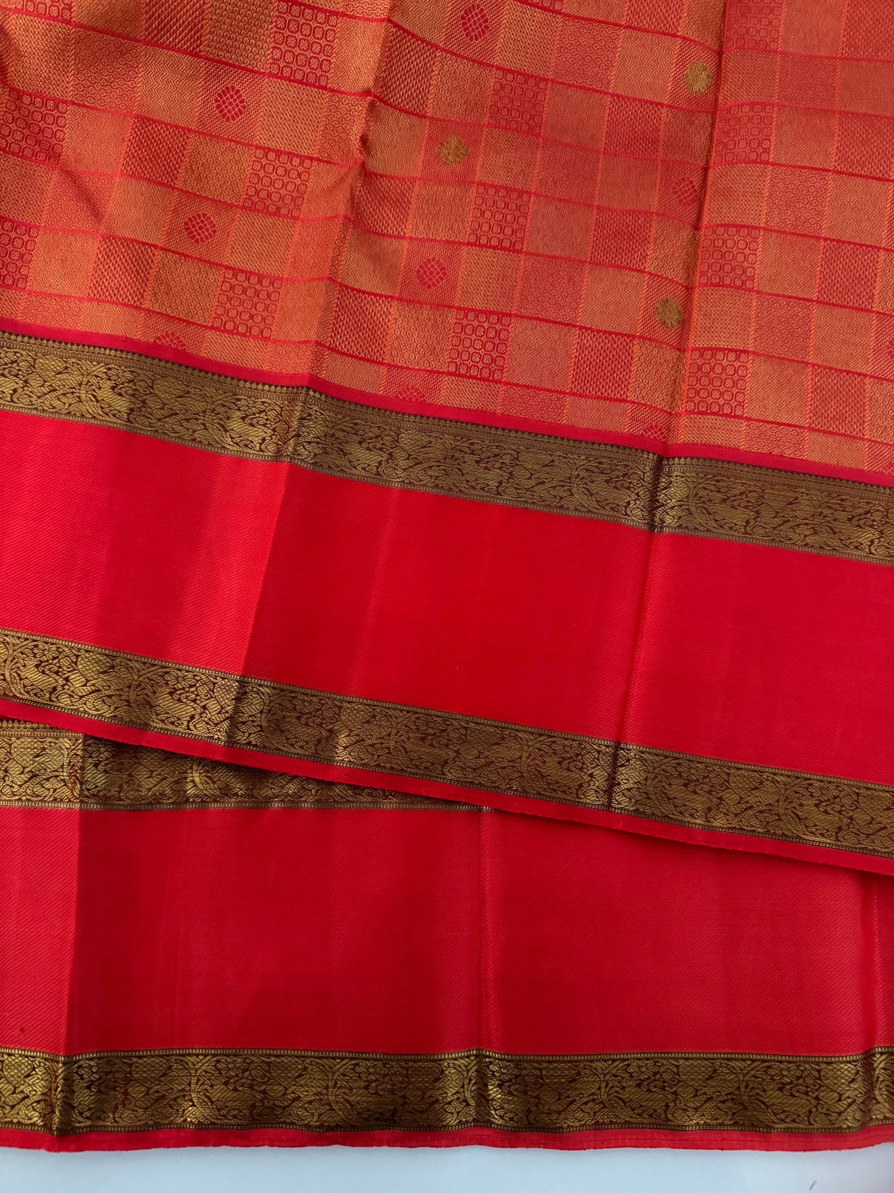 Exclusive Kanchivaram Pure Silk Pure Zari Silk Saree | Deep Green | Check Pattern | Handwoven | Ships from California