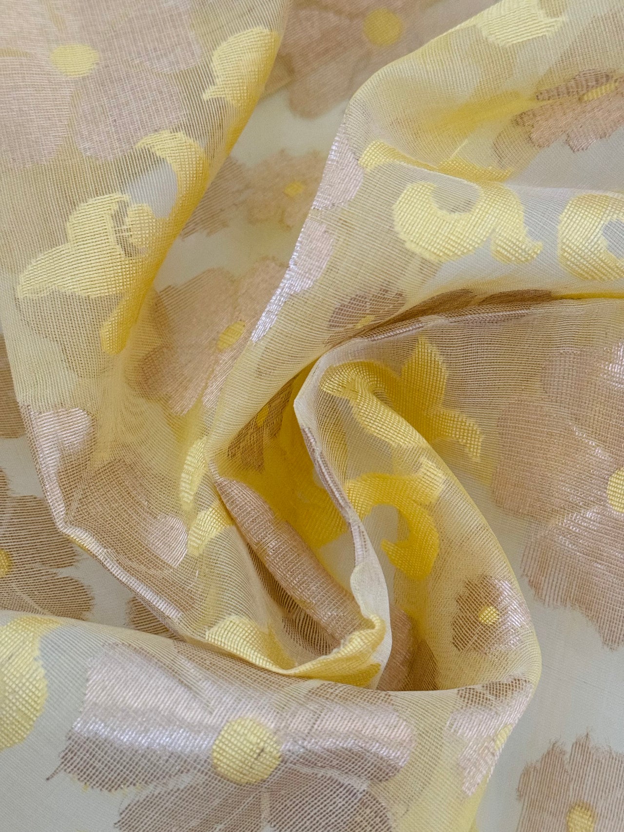 ShopNaya Exclusive | Handwoven | Silk Organza | Yellow | Gold Zari | Ships from California