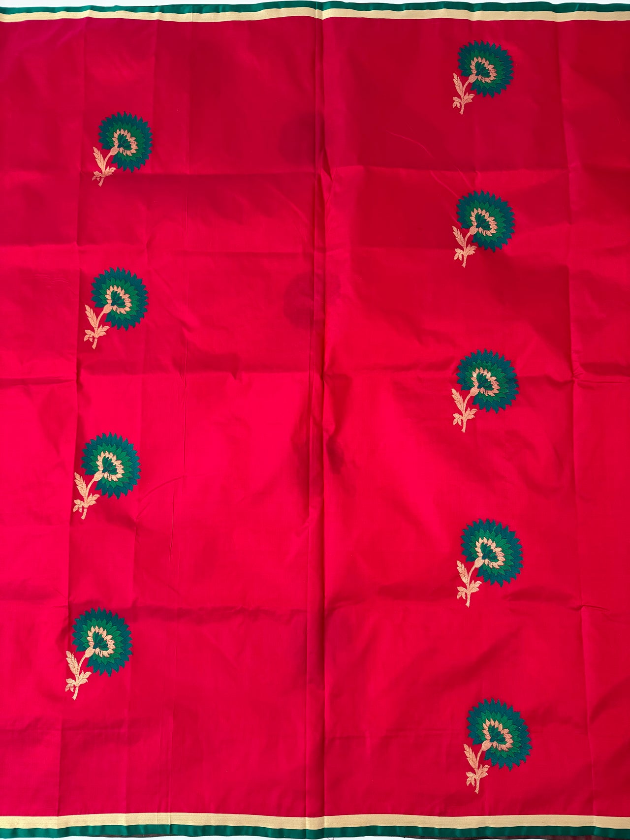 Banarasi Katan Silk Saree | Kadwa weave | Hot Pink | Gold Zari | Handwoven | Silk Mark Certified | Ships from California