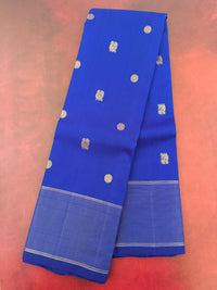 Thumbnail for Kanchivaram Pure Zari Pure Silk Saree | Royal Blue | Gold Zari | Handwoven | Ships from California