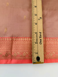 Thumbnail for Banarasi Katan Pure Silk Saree | Old Rose & Coral Pink | Gold Zari | Handwoven | Silk Mark Certified | Ships from California