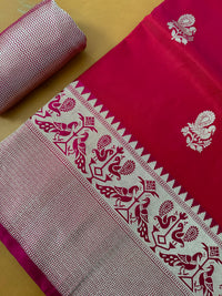 Thumbnail for Katan Pure Silk Saree from Banaras | Ruby Red | Gold Zari | Handwoven | Free Shipping | Ships from California