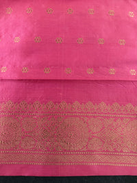 Thumbnail for Banarasi Katan Pure Silk Saree | Pale Dusty Rose | Gold Zari | Handwoven | Silk Mark Certified | Ships from California