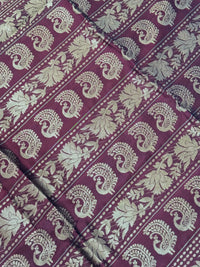 Thumbnail for ShopNaya Exclusive | Pure Mulberry Silk Saree | Maroon | Light Weight | Gold Zari | Handwoven | Ships from California | Anamniya