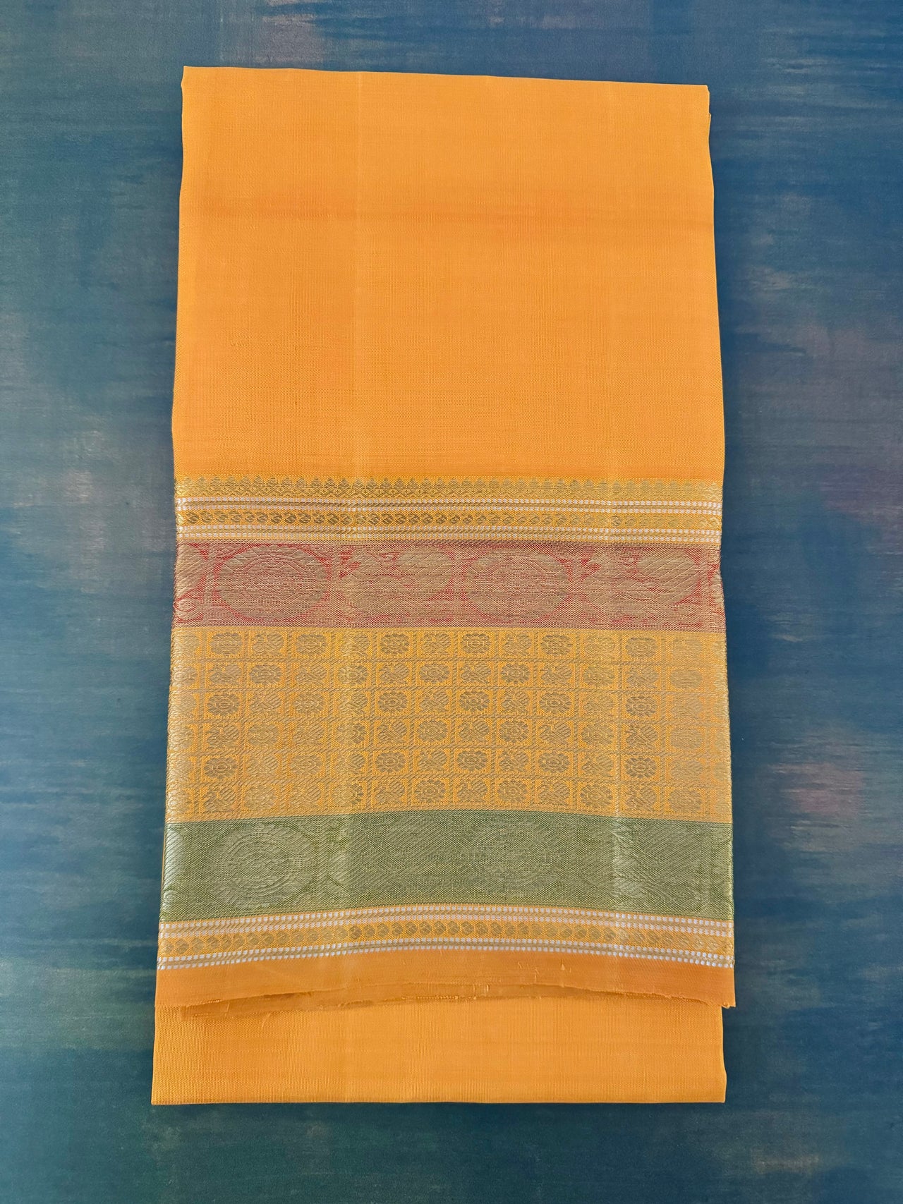 Exclusive Tribal Art Kanchivaram Korvai Pure Silk Pure Zari Silk Saree | Warli Inspired | Off-White | Handwoven | Ships from California