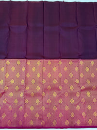 Thumbnail for Kanchipuram korvai silk saree | Half & Half | Purple | Handwoven | Ships from California