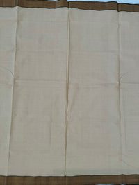 Thumbnail for Handwoven Mangalgiri Cotton Saree | Off-White | Gold Zari | Handwoven | Ships from California