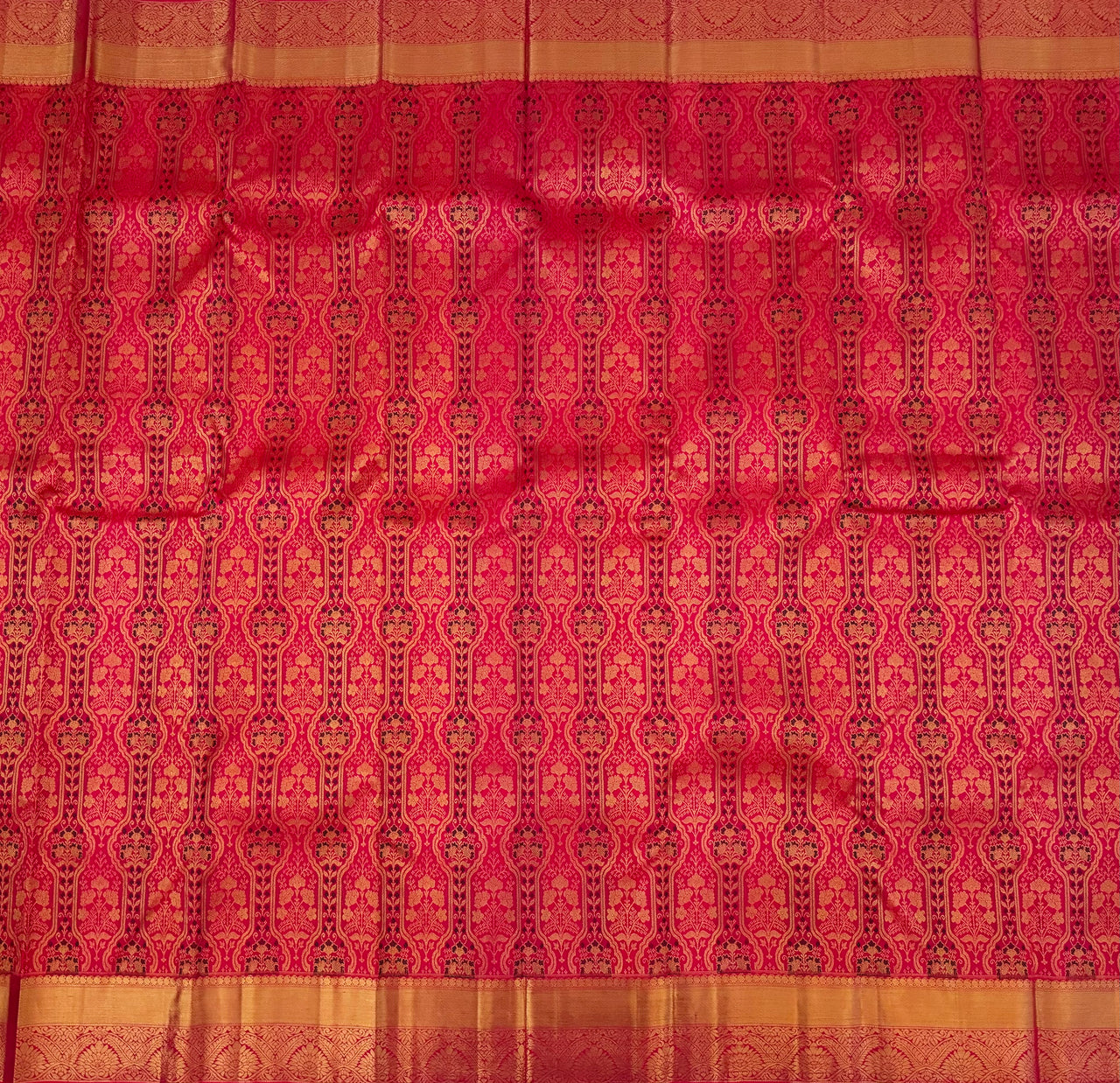 Kanchivaram Pure Silk Pure Zari Brocade Saree | Pink | Gold Zari | Handwoven | Ships from California