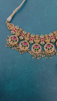 Jadau Kundan Choker Set | Real Kemp Stones | Brass Base | Gold Polish | Free Shipping | Ships from California