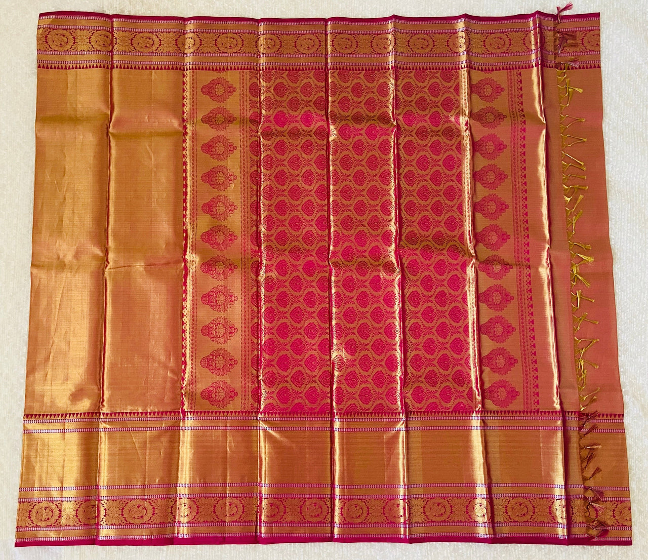 Kanchipuram/Kanchivaram handloom pure tissue silk saree | double shade |  Silk Mark | Ships from California