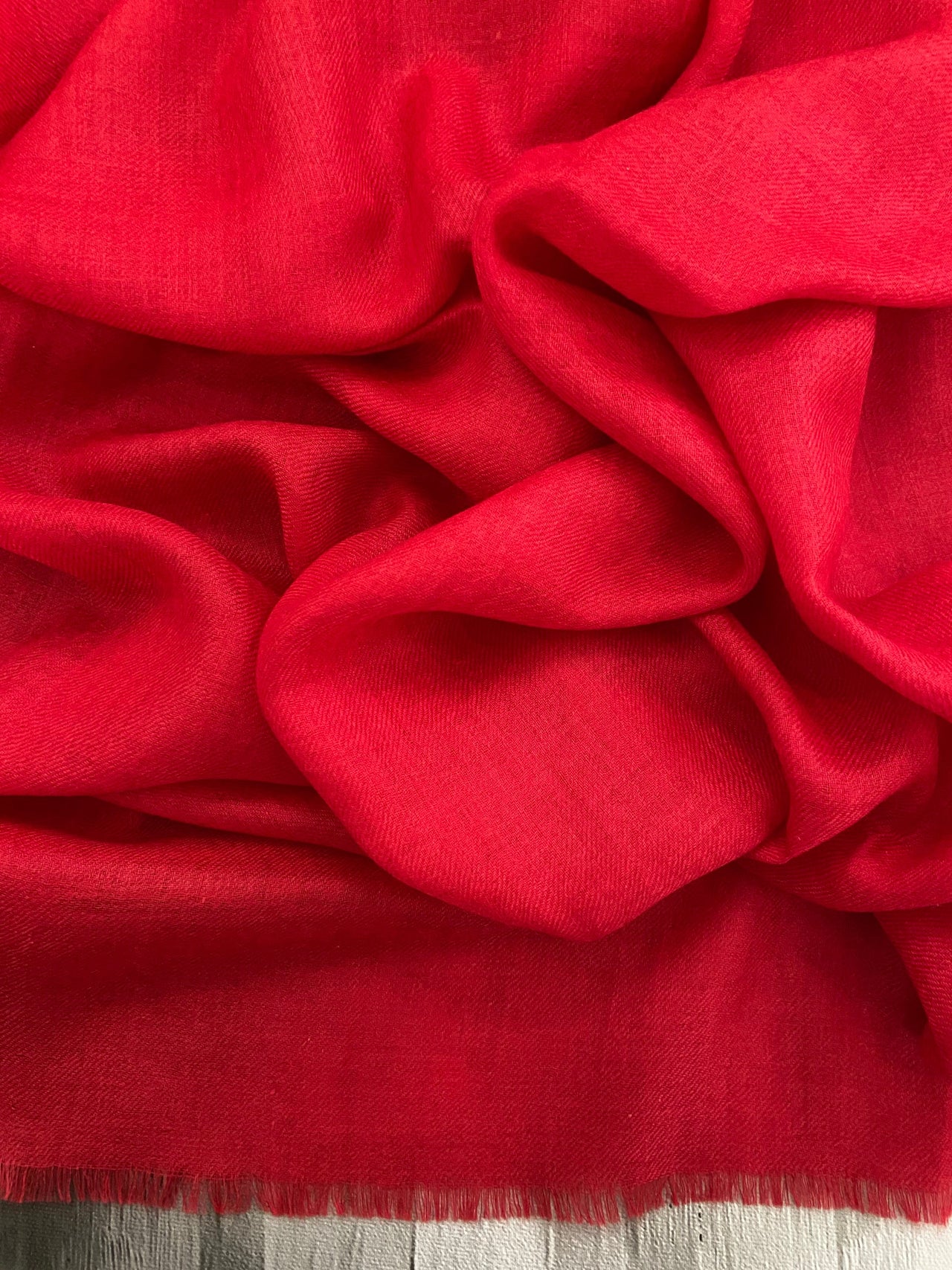 100% Cashmere/Pashmina Scarf/Shawl/Wrap from Kashmir, India | Handwoven | Red | Ships from California