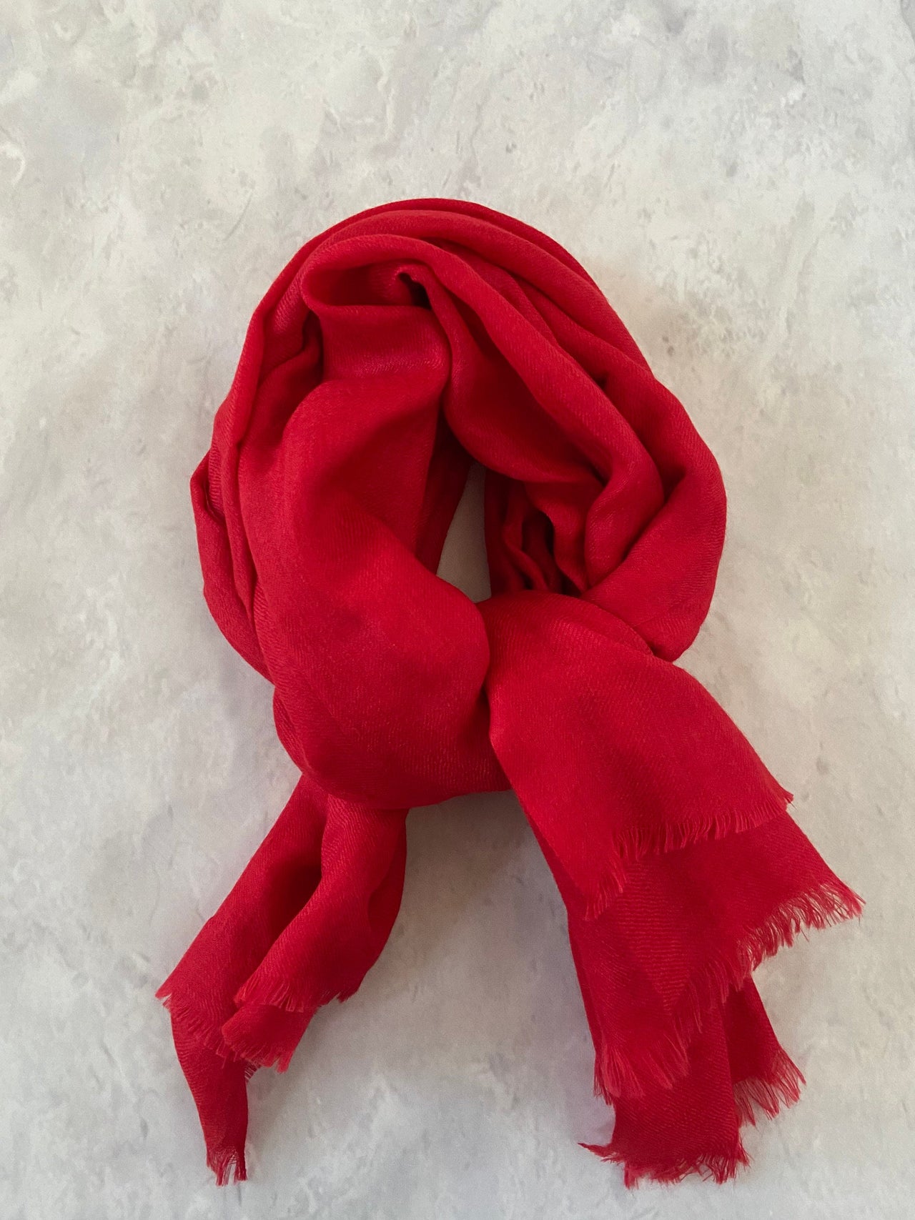 100% Cashmere/Pashmina Scarf/Shawl/Wrap from Kashmir, India | Handwoven | Red | Ships from California