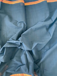 Thumbnail for Mangalgiri Handwoven Cotton Saree | Black | Ships from California