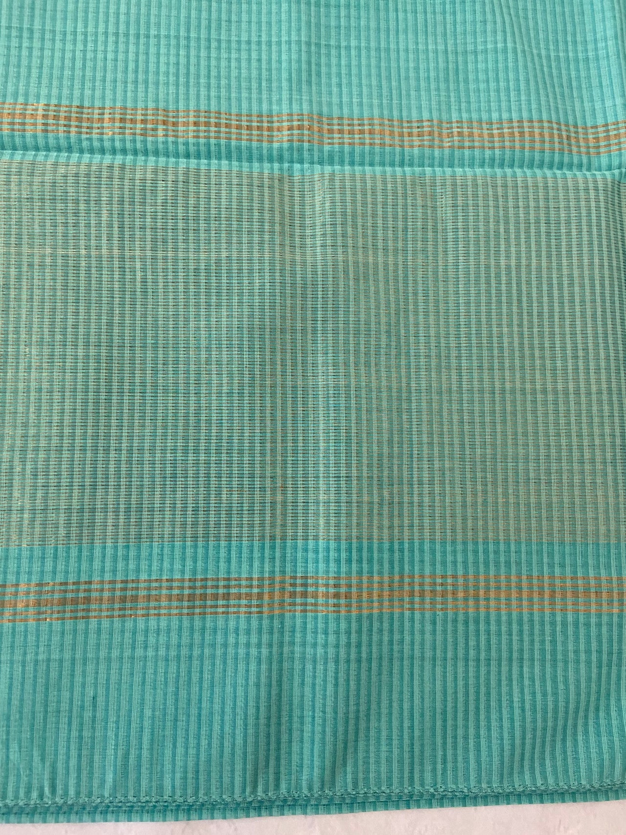 Mangalgiri Handwoven Cotton Saree | Aqua | Ships from California