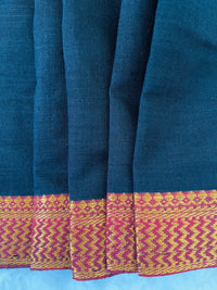 Thumbnail for Mangalgiri Handwoven Cotton Saree | Black | Ships from California