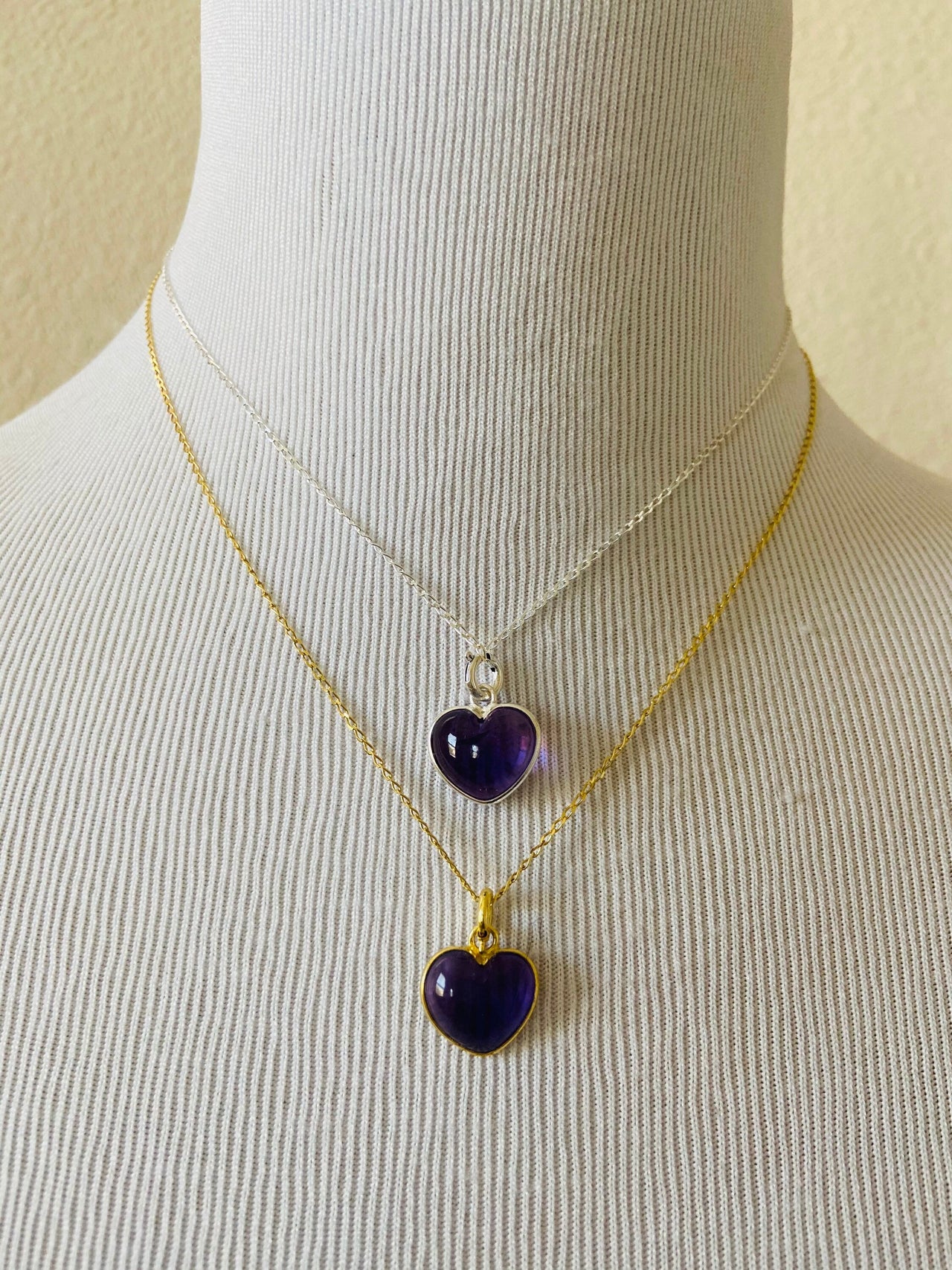 Natural Amethyst Gemstone Pendant Necklace | Ships from California