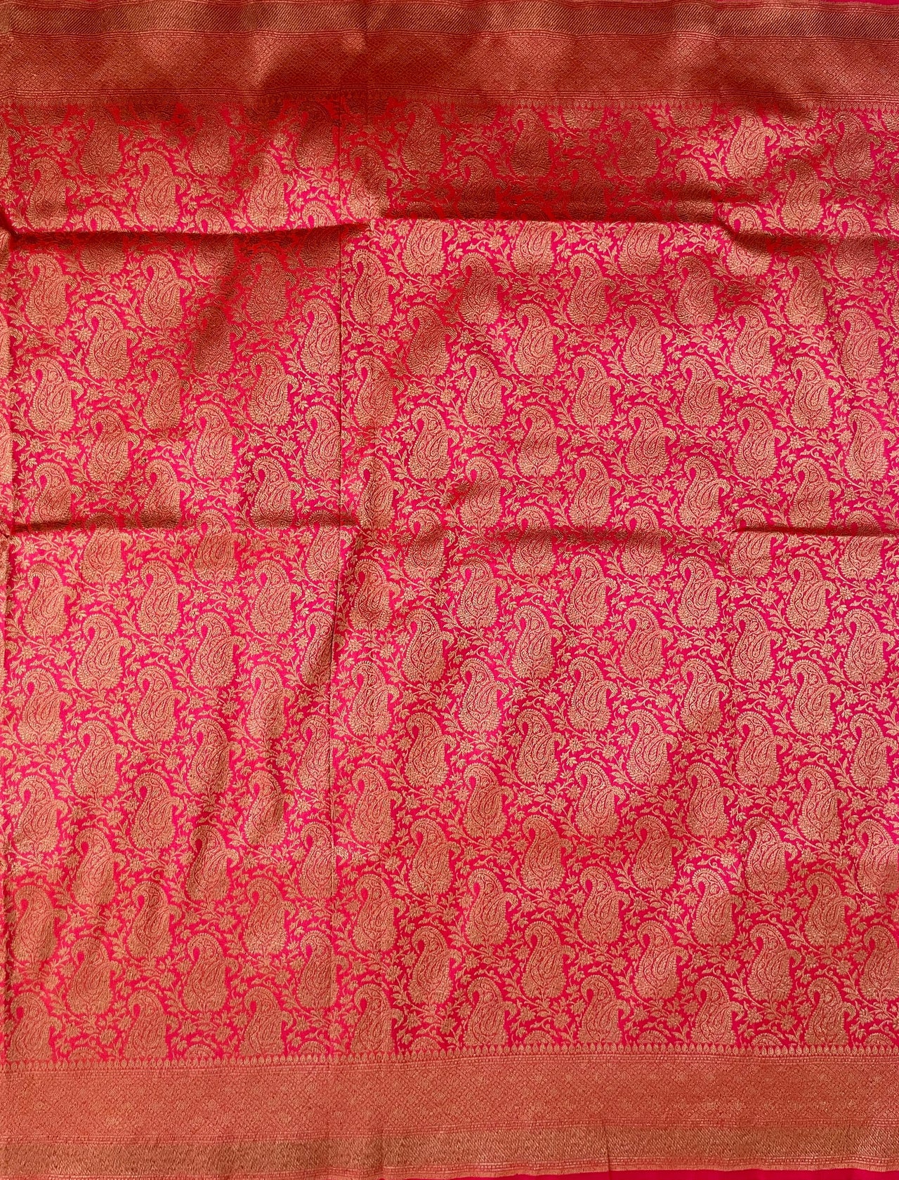 Banarasi Katan Silk Saree | Magenta or Rani Pink | Antique Zari | Handwoven | Silk Mark | Ships from California